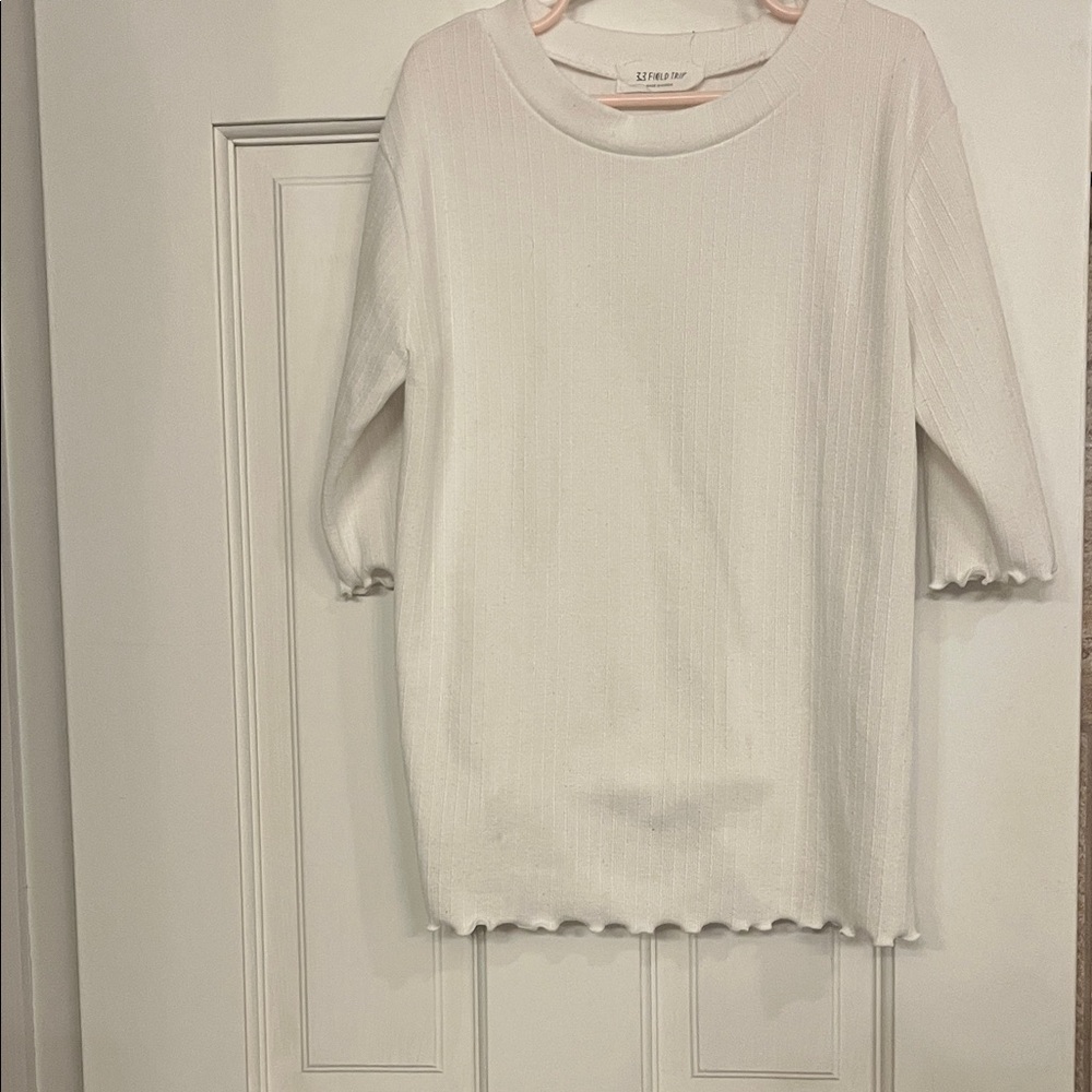 L'Academie White Short Sleeve Top